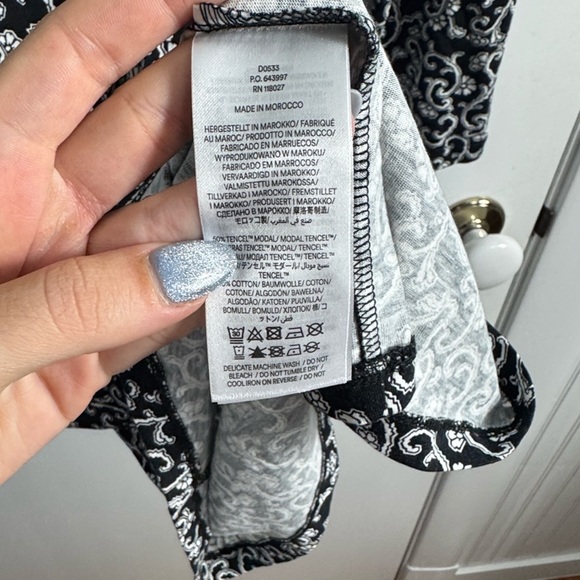 Boden Sweetheart Mini Dress Black White Swirl Swig Size 8 - Picture 6 of 10